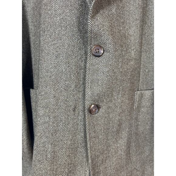 Ralph Lauren LRL Sport Coat 44R Herringbone 100% Wool Quarter Lined Summer Tweed - Picture 4 of 16